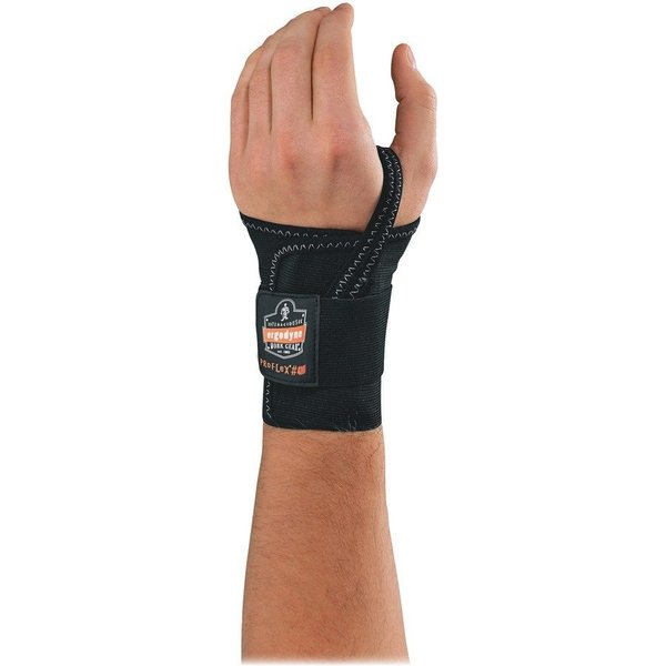Ergodyne Wrist Support, Single Strap, Left-handed, Xtra Large, Black EGO70018